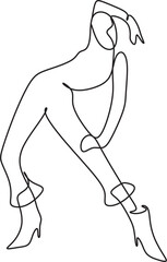 Continuous Line Drawing of Woman Abstract Body, Fashion Minimalist Concept, Woman Beauty Drawing, Vector Illustration. Good for Prints, T-shirt, Banners, Slogan Design Modern Graphics Style