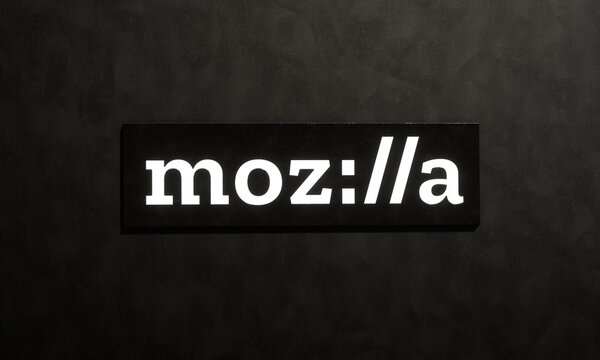 Three-dimensional Mozilla logo against dark backdrop. Mozilla is a developer of open-source software and internet services. Editorial 3D illustration