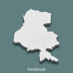 3d isometric map of Innsbruck is a city of Austria
