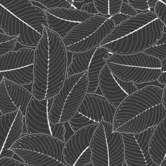 Mitragyna speciosa or Kratom leaves seamless pattern.