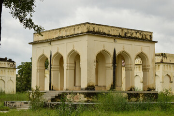 Fototapeta premium Antique Islamic Architectural Art Seven Tombs Dome of Qutub Shahi Rulers of Hyderabad