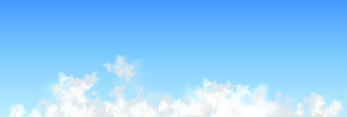 Beautiful blue sky cloud. Vector illustration of cloud in bright day on summer. Concept for web banner for weather.