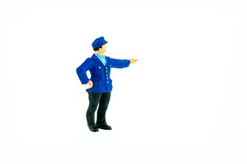 Miniature people office, worker, engineer worker,Fireman, concept in variety action on white background