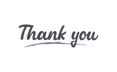 Thank You hand drawn lettering. Handwritten inscription. Thanks card. Vector illustration.