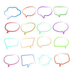 speech bubbles different shapes and colours