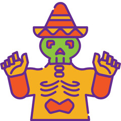 Mexican kid spooky with skull mask 