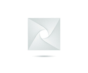 Geometric Square logo. Stroke square frame. Line icon, sign, symbol, Flat design, button, web, picture frame. vector - illustration eps 10.