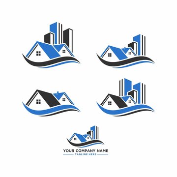 Real Estate Logo. Real Estate Icon. Home Building Logo. Roofing Logo. Appartment Logo. Home. House. Roof