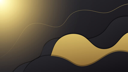 Modern luxury black and gold abstract business presentation background