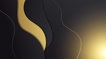 Modern luxury black and gold abstract business presentation background