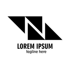 Minimalist letter N, M, W triagle logo design