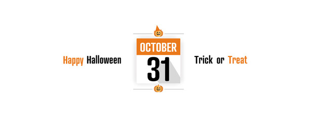 Halloween, Trick or treat banner. Modern minimal design. Flat vector illustration.