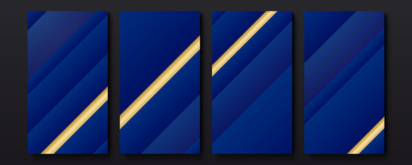 Navy blue cover design background for banner template set