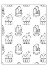 Coloring Pages Two Cacti Succulent Adults Coloring Book