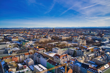 Aerial panorama view of Munich, Germany