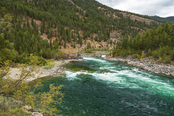 Obraz premium Kootenai River and Falls, Montana 