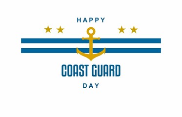 National Coast Guard Day. Holiday concept. Template for background, banner, card, poster with text inscription. Vector EPS10 illustration
