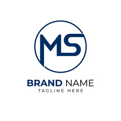 Initial MS SM vector modern style and minimalist logo design