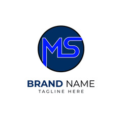 Initial MS SM vector modern style and minimalist logo design
