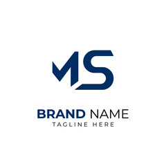 Initial MS SM vector modern style and minimalist logo design