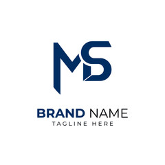 Initial MS SM vector modern style and minimalist logo design