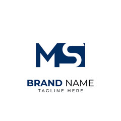 Initial MS SM vector modern style and minimalist logo design