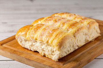 Sweet bread with cream and coconut.
