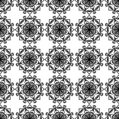 seamless monochrome black contour pattern. decorative surfaces. tile. cover, template, print. interior design.