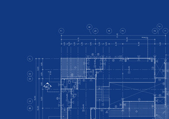 Fototapeta premium Floor plan designed building on the drawing.