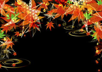 Cool and fantastic Japanese pattern black background texture