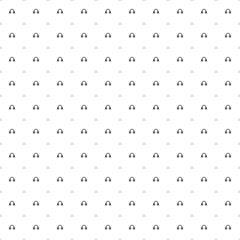 Square seamless background pattern from geometric shapes are different sizes and opacity. The pattern is evenly filled with small black headphones symbols. Vector illustration on white background