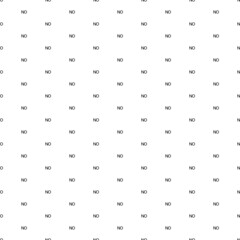 Square seamless background pattern from geometric shapes. The pattern is evenly filled with small black no symbols. Vector illustration on white background