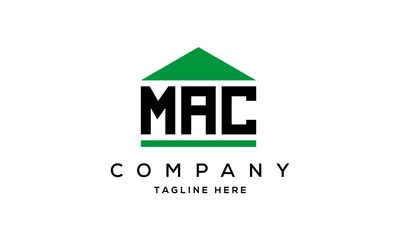 MAC three letter house for real estate logo design