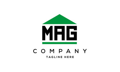 MAG three letter house for real estate logo design