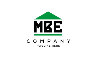 MBE three letter house for real estate logo design