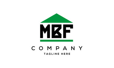 MBF three letter house for real estate logo design