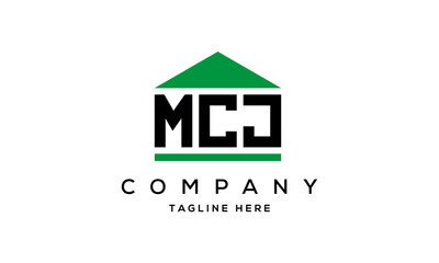 MCJ three letter house for real estate logo design
