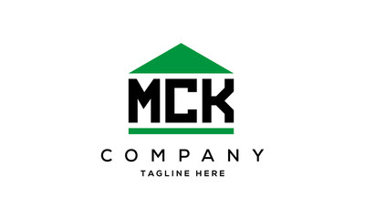 MCK three letter house for real estate logo design