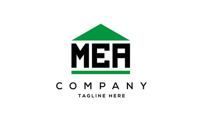 MEA three letter house for real estate logo design