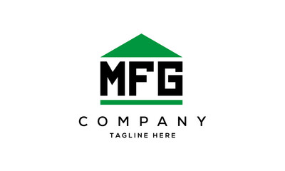MFG three letter house for real estate logo design
