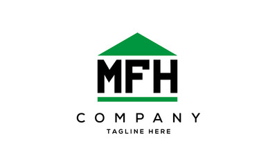 MFH three letter house for real estate logo design