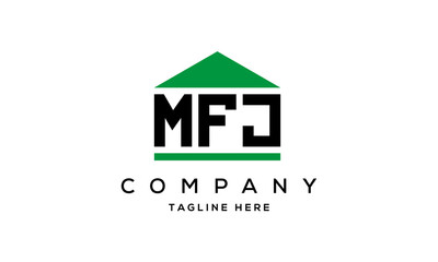 MFJ three letter house for real estate logo design