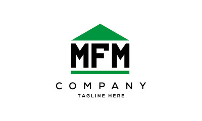 MFM three letter house for real estate logo design