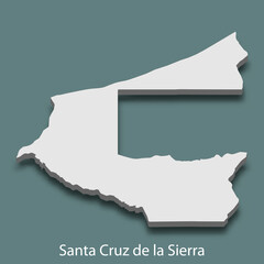 3d isometric map of Santa Cruz de la Sierra is a city of Bolivia
