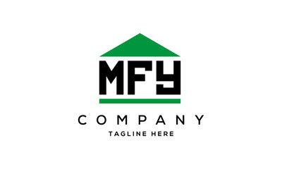 MFY three letter house for real estate logo design