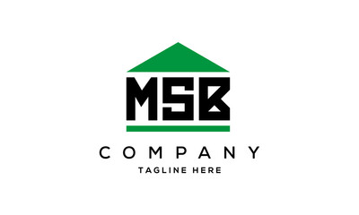 MSB three letter house for real estate logo design