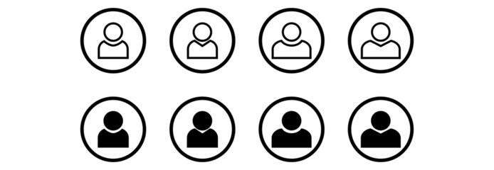 contact icon, person icon, profile icon, contact and profile symbol vector