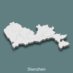 3d isometric map of Shenzhen is a city of China