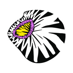 Sketch brush stroke doodle flower for decorative design. Vector paper texture. Grunge texture. Botanical print. Vector design. Design element. Floral branch. Line art.