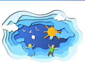 Paper cut illustration